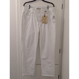 Democracy Womens White High Rise Jeans With "Ab" Technology